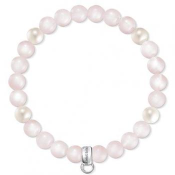 Bracciale da Donna in Argento 925 con Perla di Acqua Dolce e Quarzo Rosa