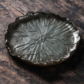 Chinese Lotus Leaf Decor Tea Trays