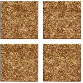 Radiant Gold Faux Leather Coaster Bundle – 4 Units