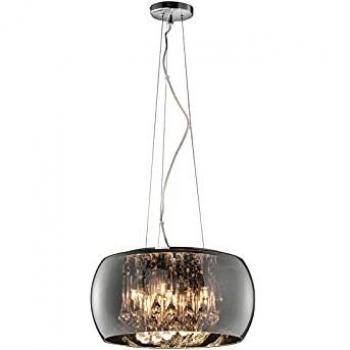 MEINEWUNSCHLEUCHTE Kristall led Pendelleuchte Glas Chrom verspiegelt & Rauchglas Optik ø 40cm