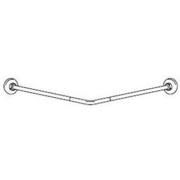 Structure tubulaire angle 90 degrés rideau de douche Argent INDA