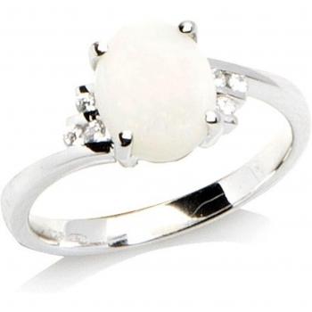 Zilveren Ring 'Opal Muse' Zilverwit (gerhodineerd)