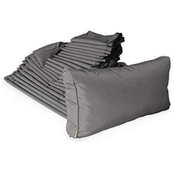 Pack de fundas para cojines Tripoli, gris, 140x70x12 cm