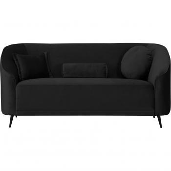 Leonie 2‑Sitzer „Ashly“ – schwarz, 154 cm Breite, 81 cm Höhe, 80 cm Tiefe, 3 Bezugsvarianten