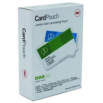 GBC 75x105mm 2x125 Micron Gloss Card Laminating Pouches, Pack of 100