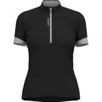Odlo Damen Radtrikot mit 1/2 Reißverschluss, schwarz, Größe M