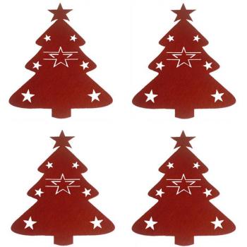 Décor Table Noël – Porte-Couverts 4 unités