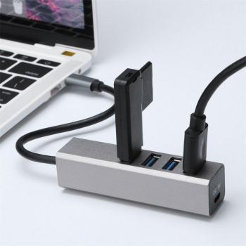 Slim USB C Hub with 4 USB 3.0 Ports and Type C Port