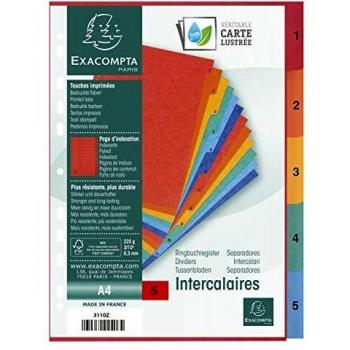 Exacompta 3110Z 5 Part Index A4 Premium Pressboard