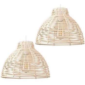 Cream Wicker Rattan Pendant Light Shades
