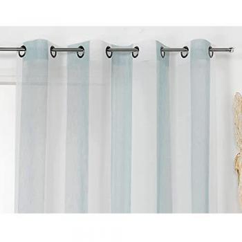 Voilage Linder, 160x280cm, Couleur Bleu