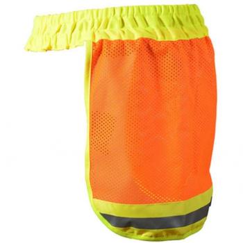 Neon Safety Hard Hat with Elastic Neck Protector