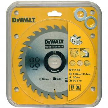 Hoja de Corte DeWalt DT1145-QZ 165×30mm con Angulo +10º y Sistema 30D ATB