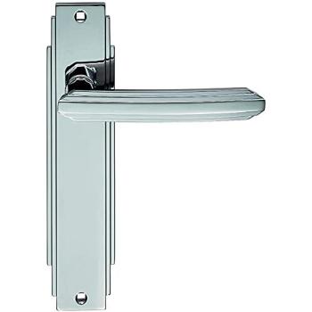 Elegant 205 × 45 mm Polished Chrome Latch Backplate with Hand‑crafted Detail