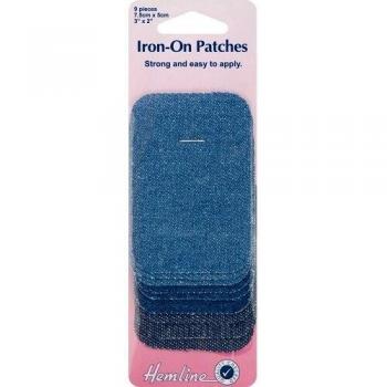 Iron-On Denim Patches Blue