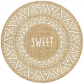 Nappe décorative en jute beige