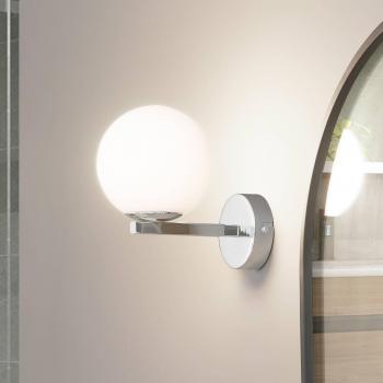 Lucande Wandlampe Bidolo, chromfarben, Ø 12 cm, für Bad