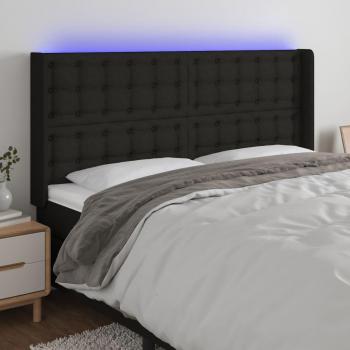 Schwarzes LED Kopfteil 163x16x118/128 cm