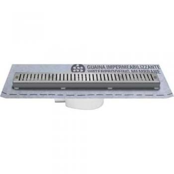 Canaletta per doccia in ABS con griglia 66x5,3x4,2 cm e 65x4,6x1,4 cm