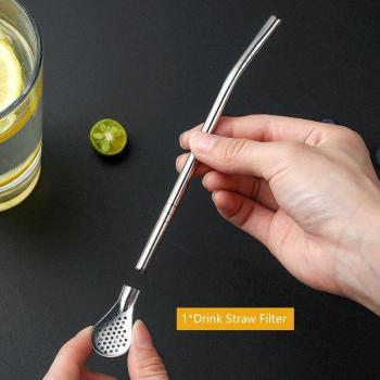 Stainless Steel Colander Spoon and Straw Combo