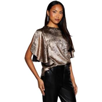 Bold Bronze Metallic Long‑Sleeve Tee