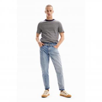 Blu Pantaloni Desigual Carrot Vita Doppia 38