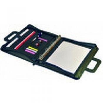 Monolith Drop Handle Leather Look Ring Binder Black