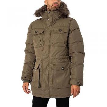 Parka Superdry Chinook Faux Fur Verde Caqui para Hombre, Talla S