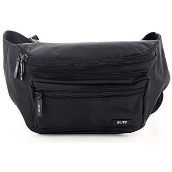 Banane Noire en Toile avec Poche RFID Elite