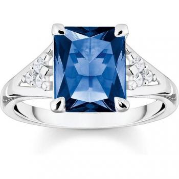 THOMAS SABO Octagon Cut Blue Stone Ring for Women