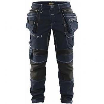 Pantalon Professionnel en Denim Strech Cordura Marine Bleu/Noir C148 (Blaklader, Référence 199011418999C148)