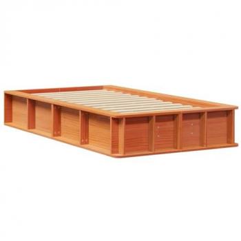 Cadre de Lit en Chêne Brun 90 x 190 cm avec Compartiment de Rangement