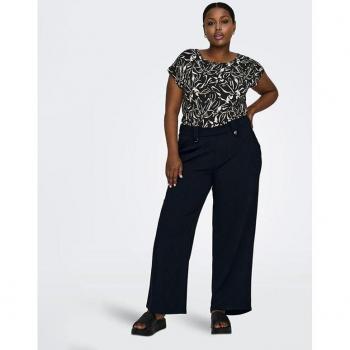 Calzature pantalone femminile con cintura in pelle e bottoni neri – Only Carmakoma