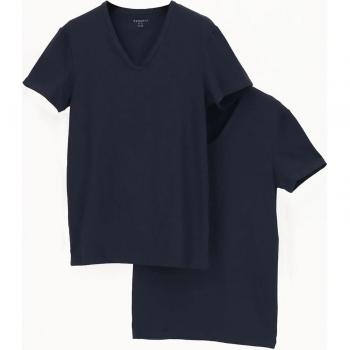 T-shirt uomo Perofil blu scollo a V bi-pack