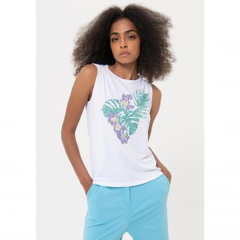 Top in tessuto jersey senza maniche