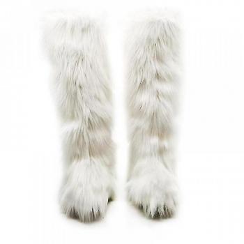 Bota de nieve corta para mujer, piel sintética, cálida y peluda, talla 43