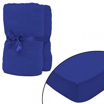 VidaXL 2X Spannbetttuch 160x200 cm – 100 % Baumwolle Jersey, atmungsaktiv