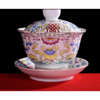 Set de Té Gaiwan de Color Intenso y Detalle Artístico