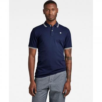 G-Star Raw Dunda Slim Streifen Poloshirt Kurzarm Herren Blau