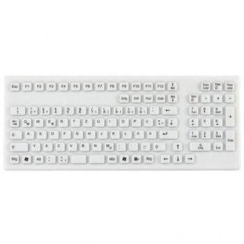 GETT Smart Clinical Board USB (DE) Silikon IP68 Tastatur desinfizierbar wasserdicht weiss 106 Tasten (TKG-106-IP68-WHITE-USB-DE)