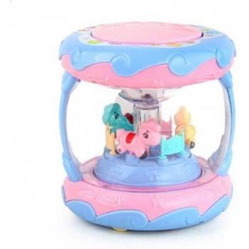 Portable Hand Pat Drum with Educational Features and 3D Projection Light