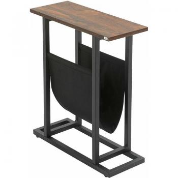 Tavolino Pratico con Borsa Portaoggetti 49x19x55 cm in Acciaio e Truciolato