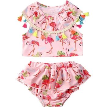 Bikini Verano Niña con Diseño de Flamenco Rosa
