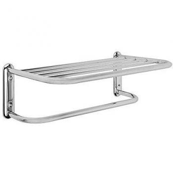 Chrome Towel Bar with Shelf 47.5 x 16.5 x 21 cm