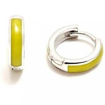 Pendientes Agatha Ruiz de la Prada CRIOLLAS HOOP plata 12 mm verde esmaltados