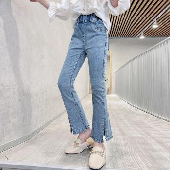 Frühling Sommer Mädchen Jeans mit ausgestelltem Bein und Stretch