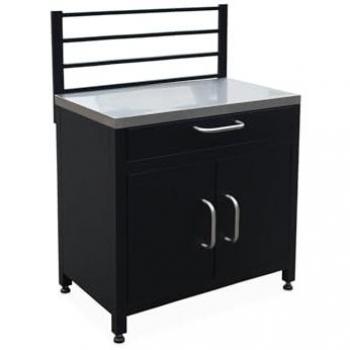 Cocina de Acero Grimaud 80 cm, Negro, 1 Cajón y 1 Puerta Rejilla