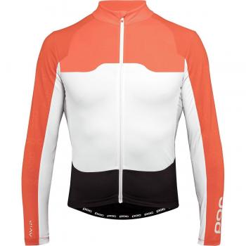 POC Avip Ls Ceramic Radtrikot, Unisex Erwachsene M Orange/Weiß
