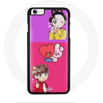 IPhone SE BTS BT21 Cooky & Tata Fanart Case with V and Jungkook