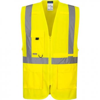 Gilet de Protection Haute Visibilité avec Poche pour Tablette Jaune L
